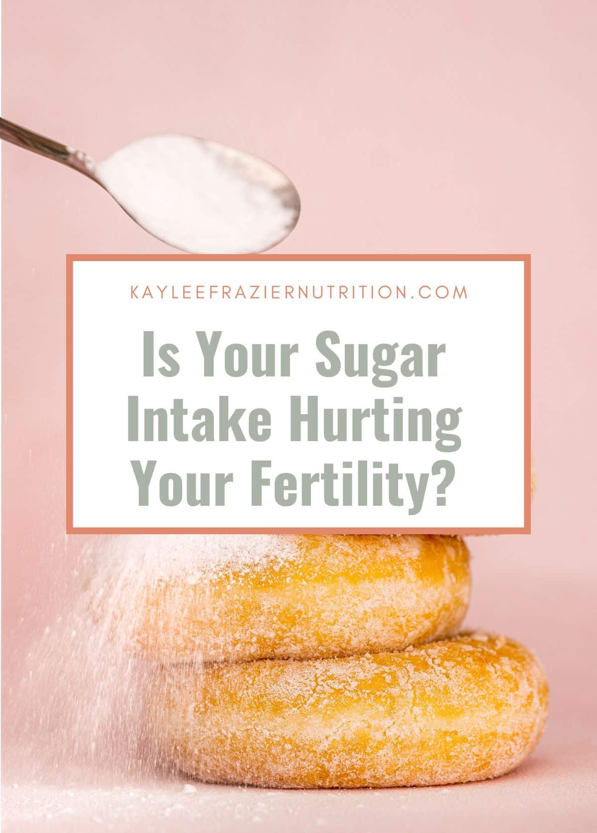 Spoonful of sugar being poured on a sugar donut with the name of article text overlaid