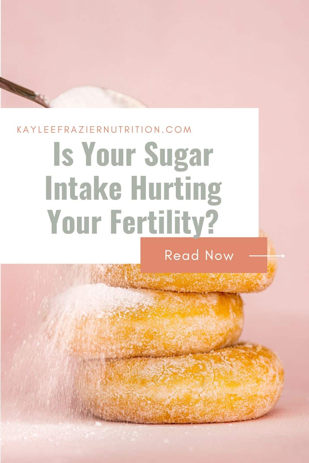 A spoonful of sugar pouring onto a sugar donut with the name of the article overlaid